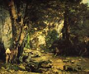 Gustave Courbet A Thicket of Deer at the Stream of Plaisir-Fontaine oil painting